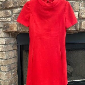 Abe Shrader red, sleeveless dress with accentuated waist and front pockets small